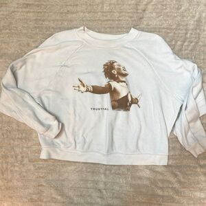 P!NK Trustfall Crewneck Sweatshirt L Cream Sepia Official Tour Merch 2023